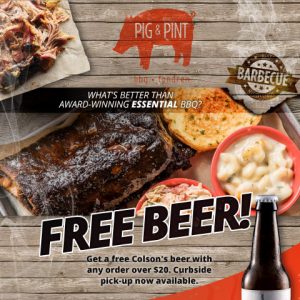 pig and pint ad close up